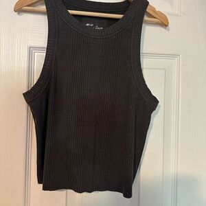 Aerie Charcoal Ribbed Tank Top